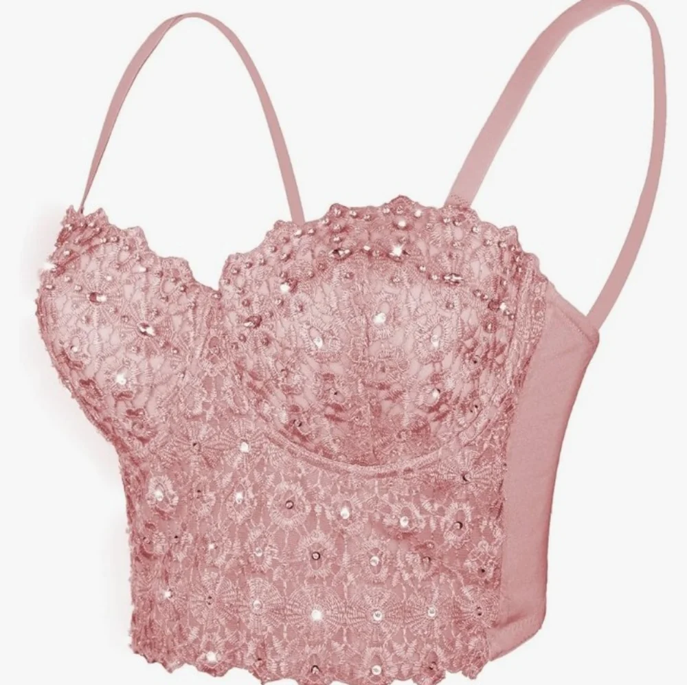 🔥 Pink Bling Ellacci Rhinestone corset - Picture 2 of 6